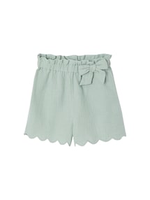 Shorts Mädchen aus Musselin mit Stoffgürtel