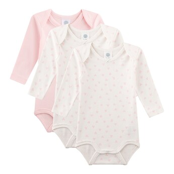 3er-Pack Bodys langarm Herzen