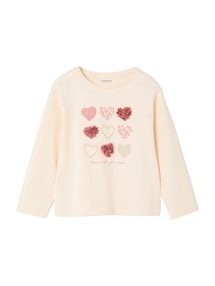 Mädchen Langarmshirt mit Relief-Herz