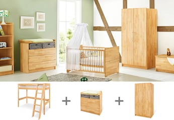 Jugendzimmer-Set „Natura” breit mit Hochbett, 3-tlg.
