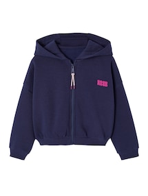 Mädchen Cropped-Kapuzensweatjacke mit Recycling-Material