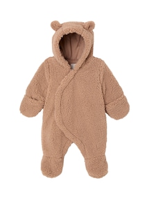 Baby Winter-Overall aus Webpelz mit Ohren und Recycling-Wattierung