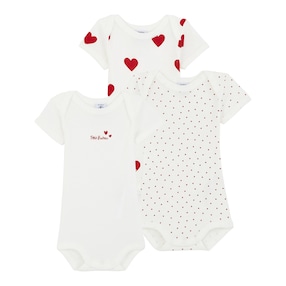 3er-Pack Bodys kurzarm Herzen