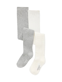2er-Pack Strumpfhosen mit Herzmuster & Unifarben, Mädchen
