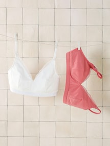 2er-Pack Triangel-BHs für Schwangerschaft und Stillzeit, Bio-Baumwolle