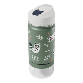 2 in 1 Trinkflasche mit Strohhalm 300ml + Snackbox 120ml