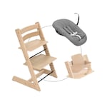 Produkt Bundle Treppenhochstuhl Eiche inkl. Newbornset Deep Grey & Babyset