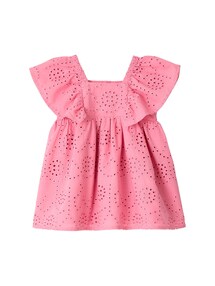Baby Kleid mit Lochstickerei und Volant‰rmeln