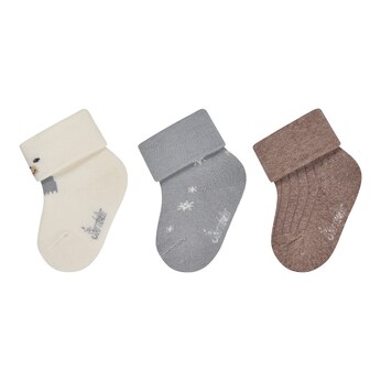 3er-Pack Socken Eisbär Schneeflocken