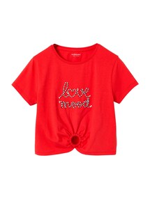 T?Shirt Mädchen mit Zierknoten am Saum