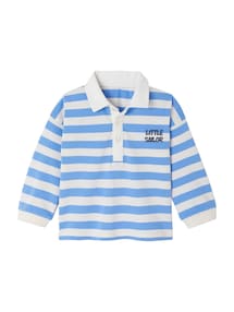 Baby Poloshirt mit breiten Streifen, Bio-Baumwolle