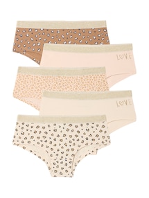 Bio-Kollektion: 5er-Pack Mädchen Shortys Leo & Love