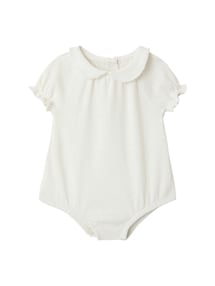 Baby-Set: Strampler, Body und Haarband mit Pointelle-Muster