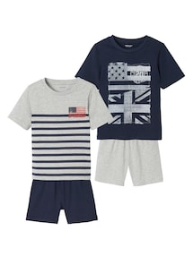 2er-Pack kurze Jungen Schlafanzüge BASIC OEKO-TEX®