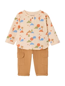 Baby-Set: Shirt und Cargohose, Bio-Baumwolle