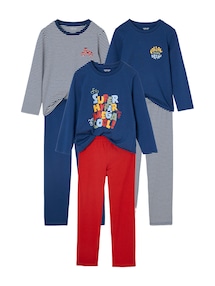 3er-Pack Jungen Schlafanzüge BASIC mit Fahrrädern