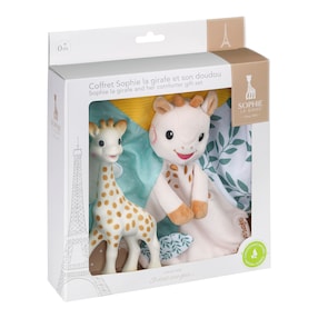 Set Sophie la girafe + Schmusetuch Giraffe Sophie mit Schnullerband
