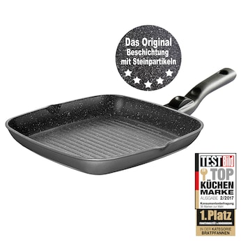 STONELINE Flex STONELINE® FLEX Grillpfanne 28 x 28 cm, mit abnehmbarem Griff, mit 2 Ausgüssen, Made in Germany