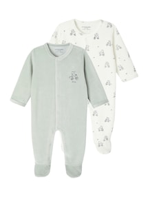 Bio-Kollektion: 2er-Pack Baby Strampler aus Samt