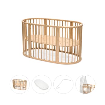 Bundle Sleepi V3 inkl. Matratze und Spannbetttuch, Himmelstange und Himmel