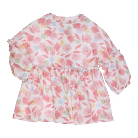 Kleid langarm Blumen Rüschen 
