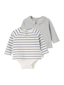 2er-Pack Baby Shirtbodys mit Kragen