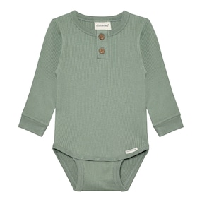 Henley-Body langarm Rippqualität