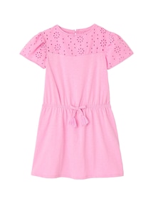 Mädchen Kleid mit Lochstickerei