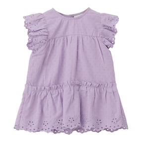 Kleid Flügelarm Lochstickerei