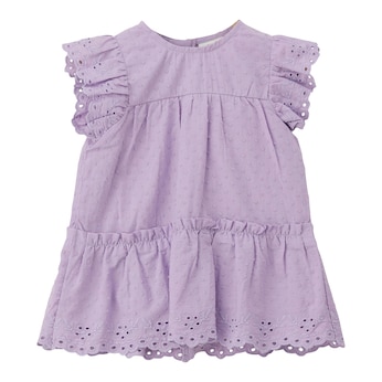 Kleid Flügelarm Lochstickerei