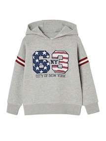 Jungen Kapuzensweatshirt mit Print NY City, Recycling-Polyester