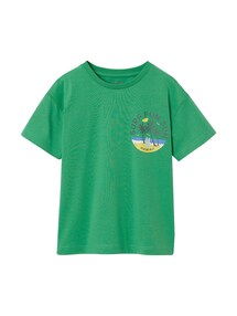 Jungen T-Shirt mit Print an der Brust und Recycling-Baumwolle