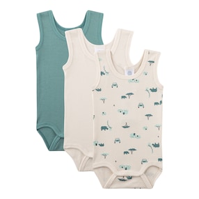 3er-Pack Bodys ohne Arm Safari