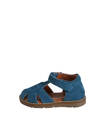 Geschlossene Baby Klett-Sandalen aus Leder, flexible Sohle