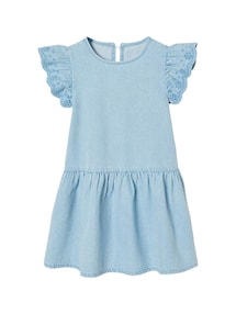Jeanskleid mit bestickten Ärmeln Mädchen