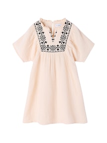 Mädchen Musselin-Kleid Boho-Stickerei Mama-Tochter-Capsule