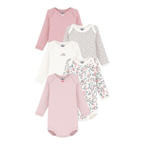5er-Pack Bodys langarm Blumen