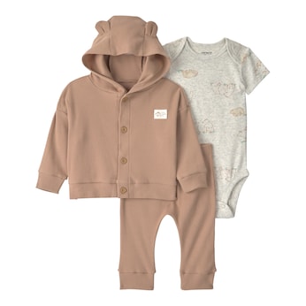 3-tlg. Set Body kurzarm, Jacke und Jogginghose Bären