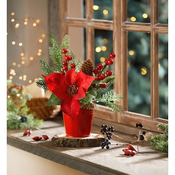 Kunstblumengesteck „Weihnachtsstern“
