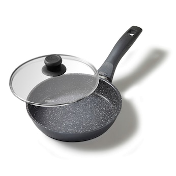 STONELINE STONELINE® Bratpfanne 16 cm, mit Glasdeckel, Induktion, antihaftbeschichtete Pfanne
