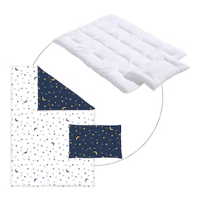 Bundle Betten-Set 2-teilig inkl. Bettwäsche Mond und Sterne 100x135 cm