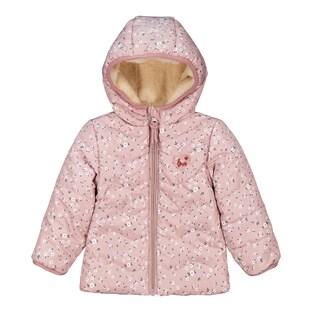 Steppjacke mit Kapuze Plüschfutter Blumen