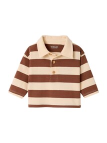 Baby Langarm-Poloshirt mit breiten Streifen