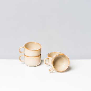 Kaffeeobertassen-Set, Steinzeug Nebelwald