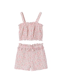 Set aus Top und Shorts Mädchen, Baumwoll-Musselin