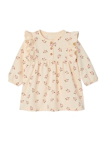 Baby Sweatkleid mit langen Volantärmeln, Bio-Baumwolle