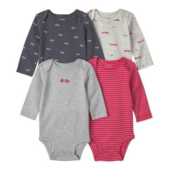 4er-Pack Bodys langarm Autos Ringel