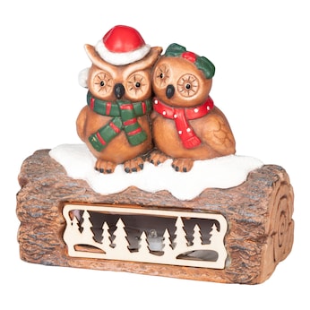 LED-Dekofigur „Wintereulen“