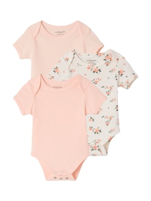 3er-Pack Baby Bodys mit kurzen Ärmeln, Bio-Baumwolle, Schlupfform