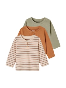 3er-Pack Baby Shirts BASIC aus Bio-Baumwolle
